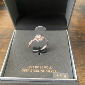 Primrose ring, 18kt rose gold over sterling silver